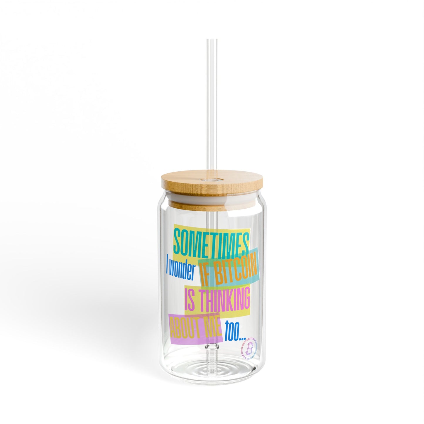 Sipper Glass with Straw - 16oz, Drinkware for Bitcoiners