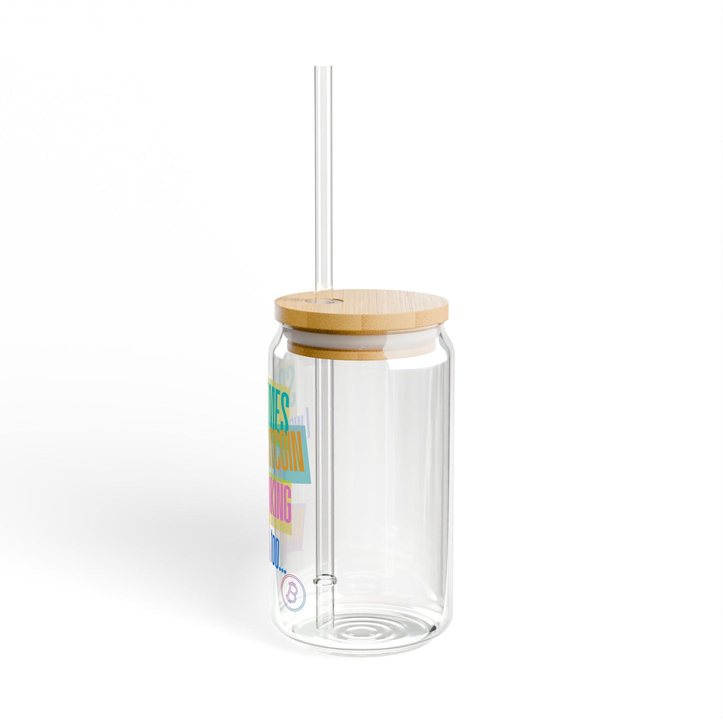 Sipper Glass with Straw - 16oz, Drinkware for Bitcoiners
