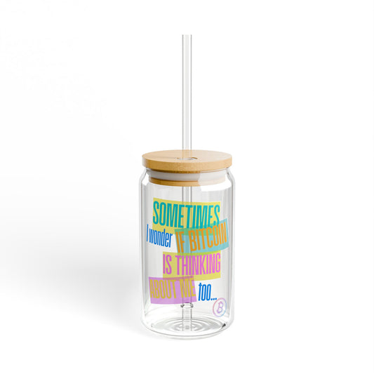 Sipper Glass with Straw - 16oz, Drinkware for Bitcoiners